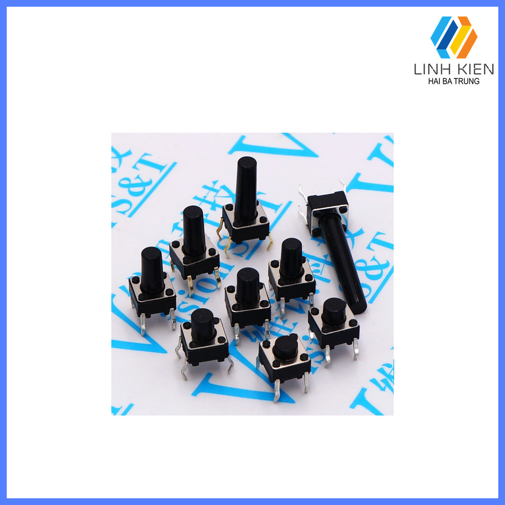 [Có sẵn] Nút nhấn 4 chân 6x6 chân dán SMD (SL 10c)