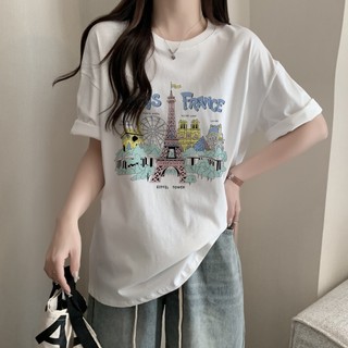 100% cotton Hoạt Hình retro In Hình Quá Khổ Mùa Hè Áo Thun Tay Ngắn Rời Phiên Bản Hàn Quốc Áo Dành Cho Nam Nữ