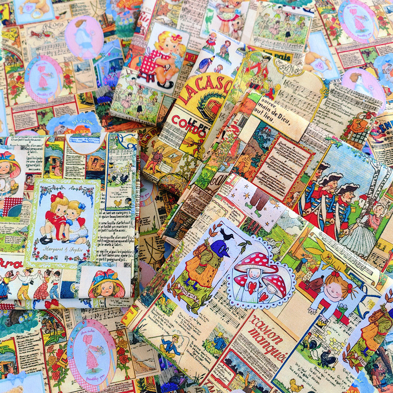 Hoạt Hình Retro Anh Phim Hoạt Hình Báo Và Truyện Tranh Vải cotton Vải Đồng Bằng Vải DIY handmadeor K