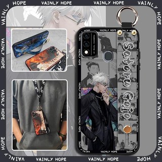Soft case Lanyard Phone Case For Itel A48 Durable Silicone Wrist Strap Shockproof Back Cover Cute ring Waterproof Anti-dust