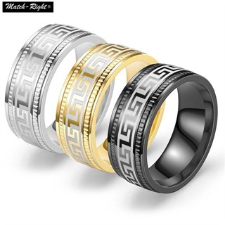 Hoa Văn Tường Lớn Nhẫn Thời Trang Unisex Vàng Bạc Đen Nhẫn Titan Dân Tộc Nhẫn Thép Không Gỉ Dành Cho Nữ Mặt Dây Chuyền Cổ Điển Cho Vòng Cổ