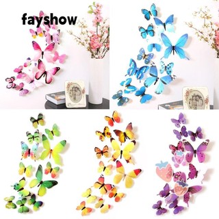 Set 12 miếng dán tường trang trí hình bướm có thể gấp lại
