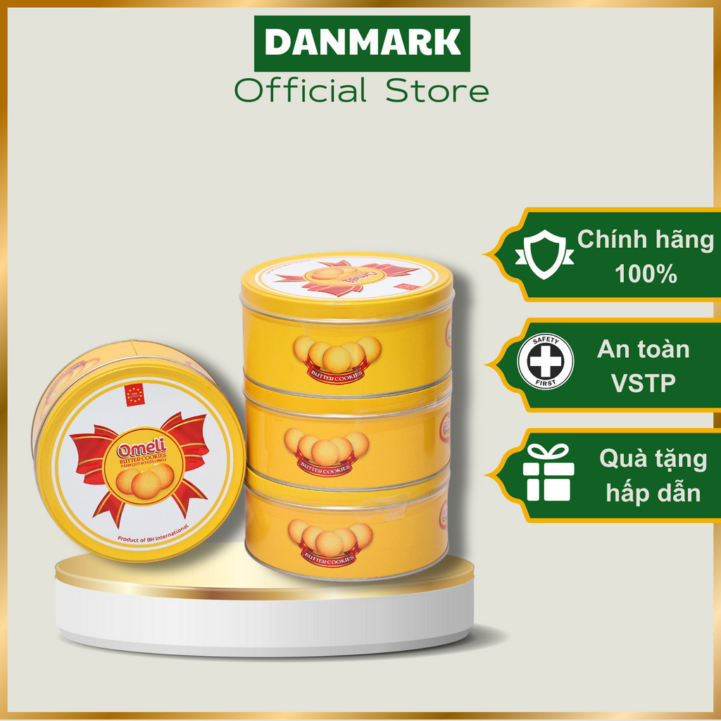 Bánh Quy OMELI Hộp Thiếc Size Mini 180g Bánh Lễ Sang Trọng