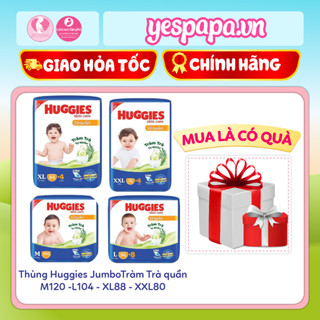 TÃ/BỈM QUẦN HUGGIES JUMBO TRÀM TRÀ/ SKINCARE MỀM MẠI ĐỦ SIZE M - L - XL - XXL (bao bì giao ngẫu nhiên)
