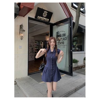 Lovito Đầm cài cúc đơn giản cho nữ LNE43340