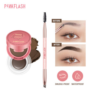 Chính hãng PINKFLASH 2 trong 1 Duo Effect Eyebrow Cream & Powder Gel Pomade Eyeliner Chống Thấm Nước Chống lem Sắc Tố Cao Lâu Dài Đa Năng