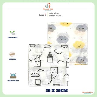 Set 10 khăn sữa sợi tre cho bé Cordi-i 35x35cm, khăn sữa xô cho bé sơ sinh - Monnie Kids