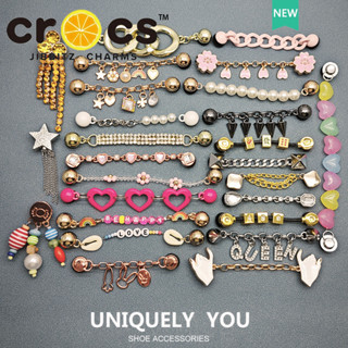 Kim Loại jibbitz crocs charm Kim Loại Đá Quý Dây Xích Series Chất Lượng Cao Trang Trí Khóa Đeo Chéo Giày Phụ Kiện