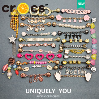 Kim Loại jibbitz crocs charm Kim Loại Đá Quý Dây Xích Series Chất Lượng Cao Trang Trí Khóa Đeo Chéo Giày Phụ Kiện
