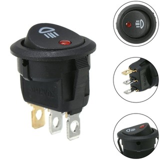 [Sẵn sàng] Công tắc Rocker tắt 23mm tròn 12V Đèn Led sương mù màu đỏ Biểu tượng xe tải Van [FL240328]