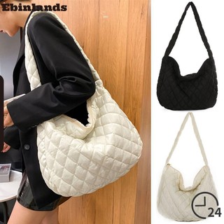 Túi xách đeo vai cỡ lớn bằng cotton kẻ sọc thời trang mùa đông cho nữ