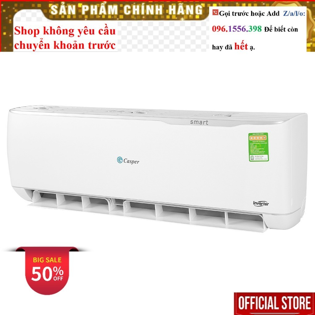 <Rẻ> Điều hòa Casper 12000Btu cơ/ inverter 1 chiều KC-12FC32/GC-12IS33/ GSC-12IP25 Điện Máy Hải Đăng