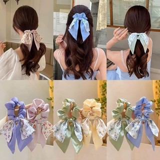 Mới Pháp Hoa Nơ Scrunchy Tóc Dây Lụa Khăn Tóc
