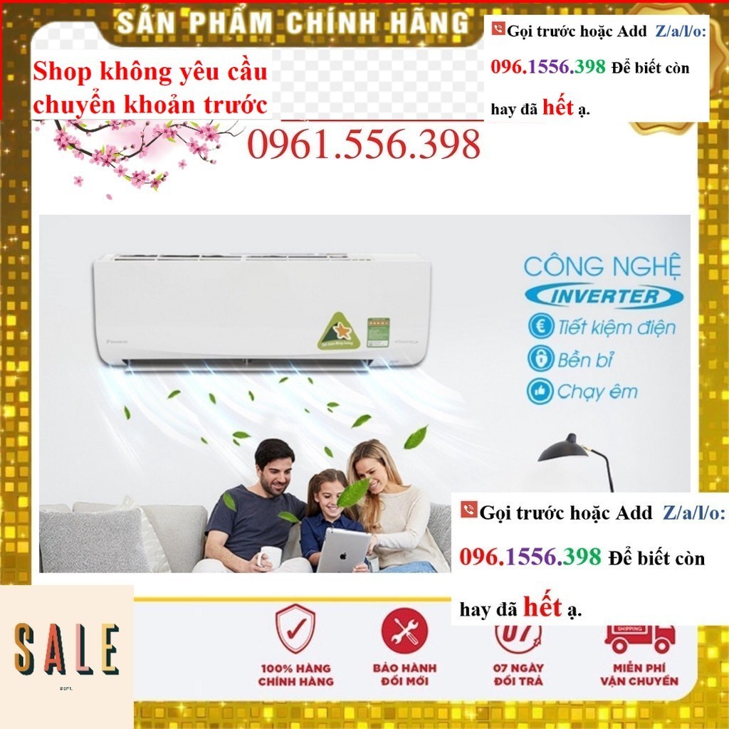 SALE Điều hòa Daikin 12000BTU inverter 1 chiều FTKY35WAVMV, mới 100%, hàng chính hãng - Mới 100%