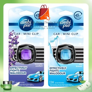 AMBI PUR Nước Hoa Xe Hơi Kẹp Cửa Gió Ô Tô Loại Bỏ & Ngăn 5 Mùi Hôi Hộp 2.2ml