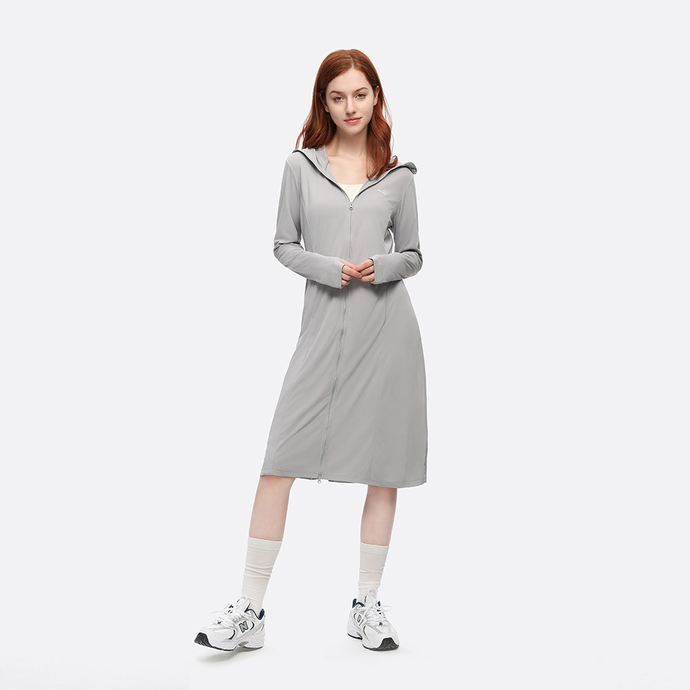Ohsunny Áo khoác dài chống nắng cho nữ có mũ trùm đầu thoáng khí chống tia UV UPF50 +