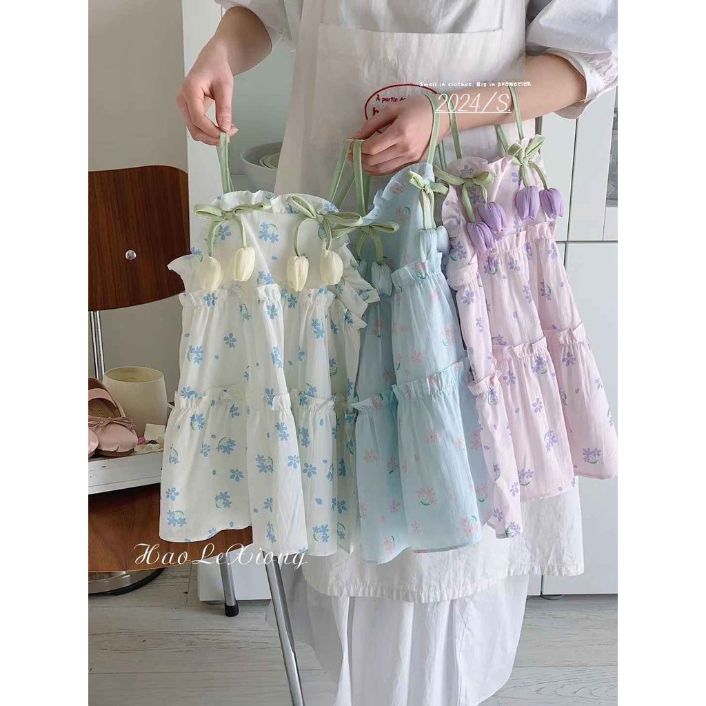 Váy bé gái 1-7 tuổi Sling Váy hoa Quần áo bé gái