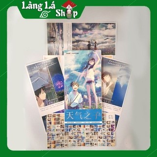 Hộp Postcard Bưu thiếp (Trọn bộ 340 Hình có Sticker) Anime Tenki no Ko (Đứa con của thời tiết)