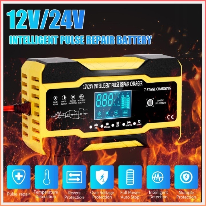 Bộ sạc bình ắc quy 12V 6Ah - 150Ah 24V 6Ah -100Ah Tianye RJ-C121001A tự ngắt khi đầy bảo dưỡng phục 