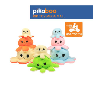 Bạch tuộc cảm xúc bông cao cấp Pikaboo, vải cotton nhung mềm mịn co dãn, nhồi bông 3D tinh khiết