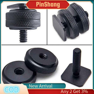 Pinshang 1 / 4 "inch Dual Nuts Tripod Mount Vít sang Flash Camera Hot Shoe Adapter