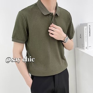Áo sơ mi POLO nam SAY CHIC xu hướng mới thời trang đơn giản phù hợp với màu trơn ngắn tay dáng rộng giản dị phù hợp với áo thun cổ điển