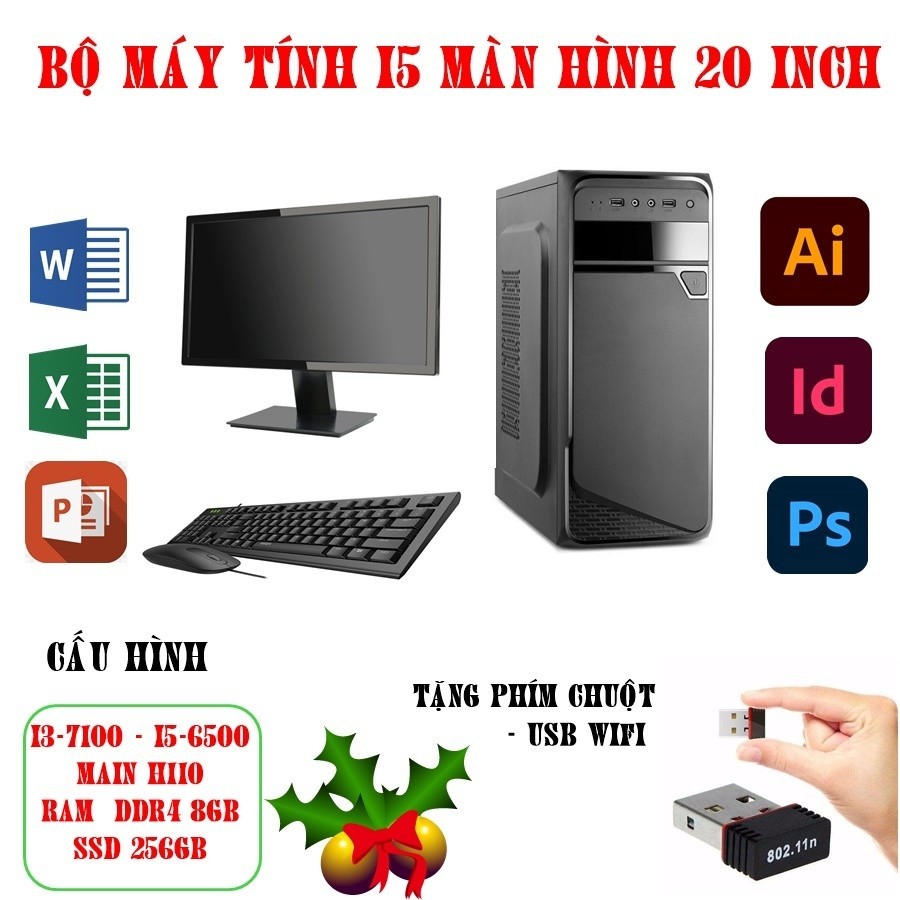 Bộ máy tính chơi Game Main H110 CPU i3-7100 / 8GB CARD 2GB