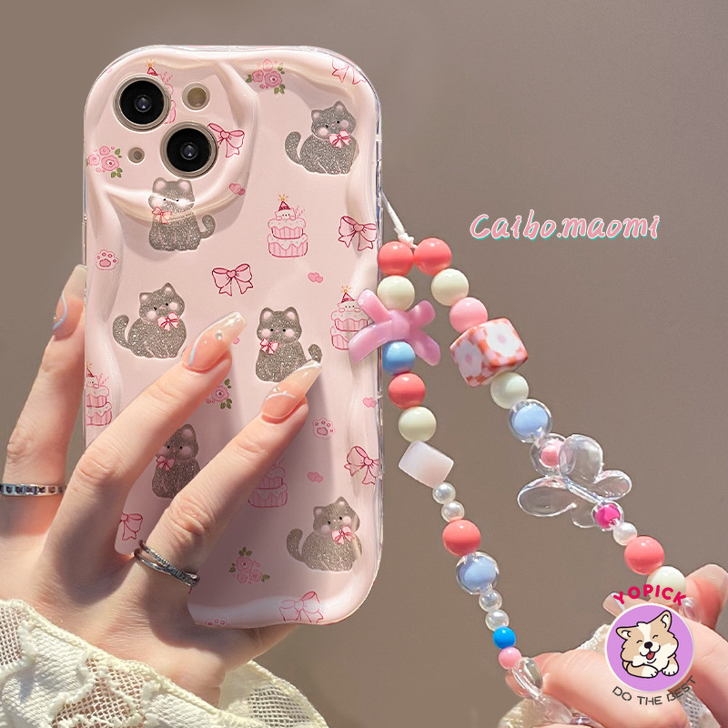 Thích hợp cho Ốp điện thoại Apple 15 iPhone14promax / 13 Họa tiết kem 11 Chuỗi mèo rỗng 12pro Chống sốc xs / xr Silicone 8 / 7plus Trong suốt 5g Vỏ bảo vệ nữ 6s mới QB