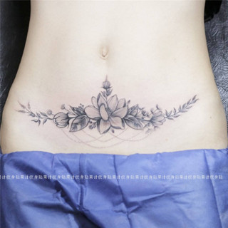 ♞,♘Tattoo Bụng Totem Hình Xăm Sẹo Che Chống Thấm Nước Miếng Dán Bụng Co Giãn Dấu Hoa Totem