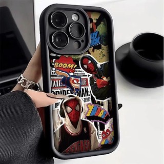 Ốp điện thoại mềm hình người nhện Marvel thời trang cho iphone 15 11 12 14 13 pro max 7plus xr x 15 7 8 plus xs max MINI se 2020 Vỏ nhựa TPU mềm chống sốc Sky Eye Ladder