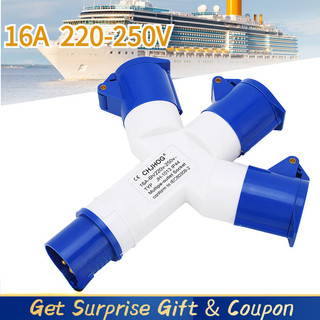 Ổ cắm công nghiệp 1 trong 3 out core ip44 đầu nối đa chức năng chống nước 16a 220 ‐ 250v