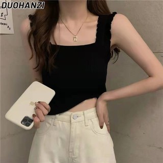 Duohanzi Vào mùa hè, phiên bản Hàn Quốc có cổ áo không tay và mặc áo thun phong cách thuần khiết với cảm giác thiết kế màu trơn của áo thun nữ.