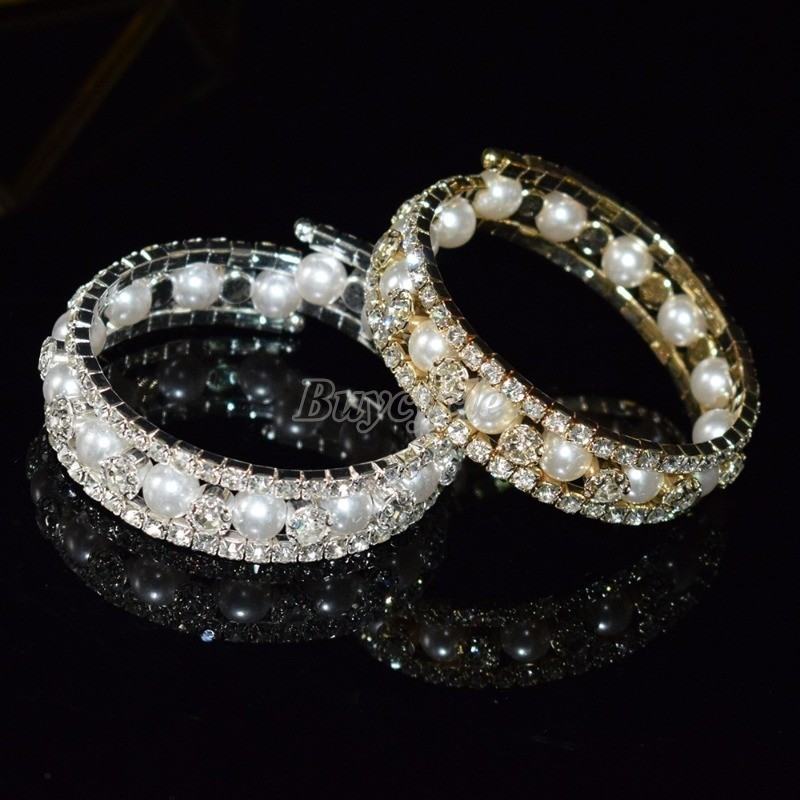 Vòng Tay Mở Đính Đá Pha Lê Toàn Phần Mới Cho Cô Dâu