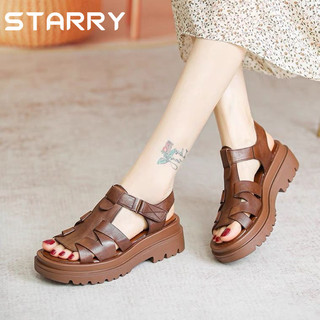 Starry dép sandal nữ dép đế cao thoải mái xinh xắn trẻ trung êm ái đệm êm độn đế fdl24309mp 11z240312