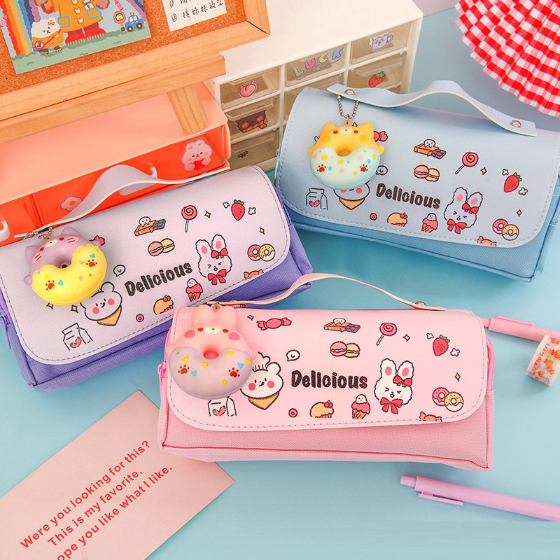 Hộp Bút Vải Cute Nhiều Ngăn Cho Bé Có Quai Xách BU11 - SHOP ĐỒ SƠ SINH TRẺ EM