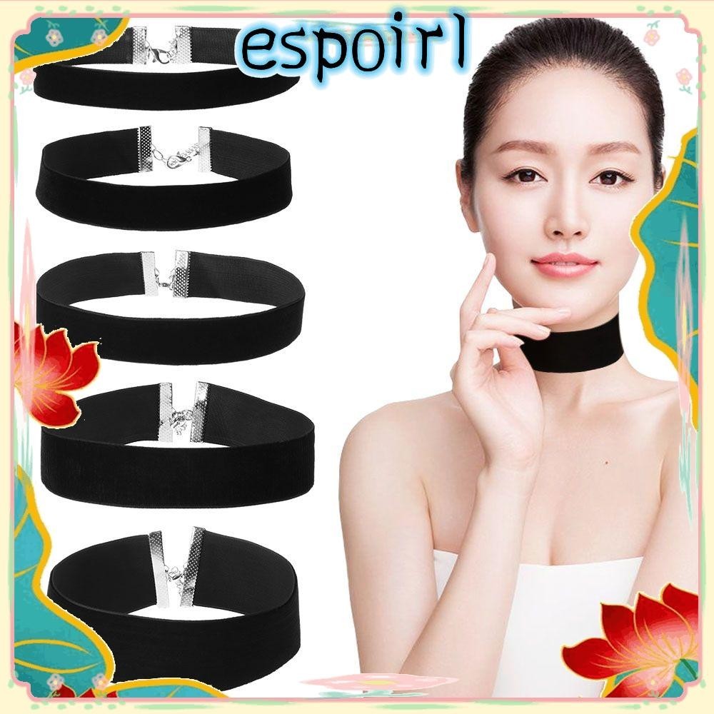 Espo Nhung Choker Có Thể Điều Chỉnh Thanh Lịch Cổ Điển Vintage Ruy Băn