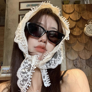 Phong Cách Hàn Quốc Ren Hijab Màu Be Retro Hijab Bé Gái Phụ Kiện Tóc