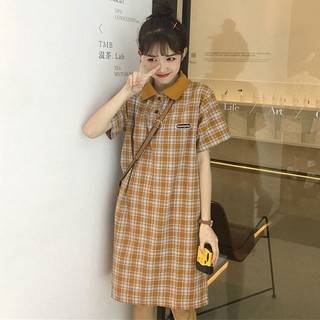 [40-150kg] Đầm Polo Kẻ Sọc Dài Trung Thu Nữ C13445