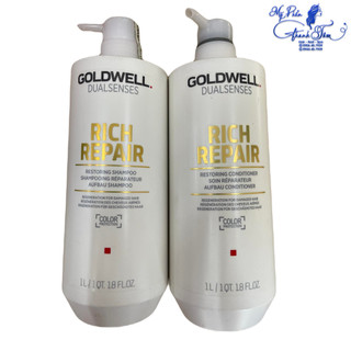 Dầu gội xả chăm sóc tóc hư tổn khô xơ Goldwell Rich Repair 1000mlx2 