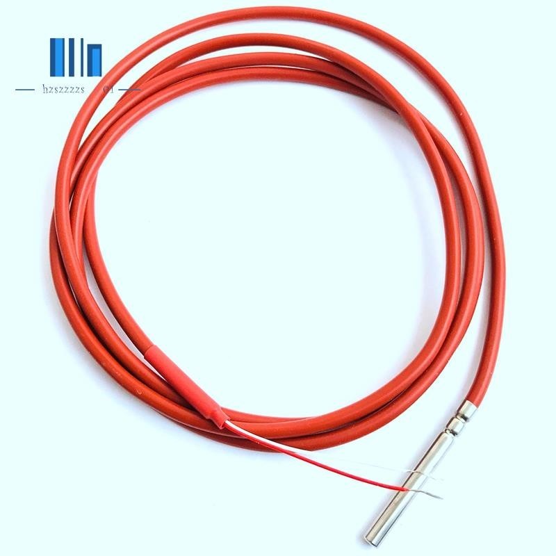 2 Dây PT1000 Cảm Biến Nhiệt Độ Nhiệt Điện Trở Gel Silicon Phủ 1.5 Mét Đầu Dò 45mm x 5mm -50-180 Độ RTDs