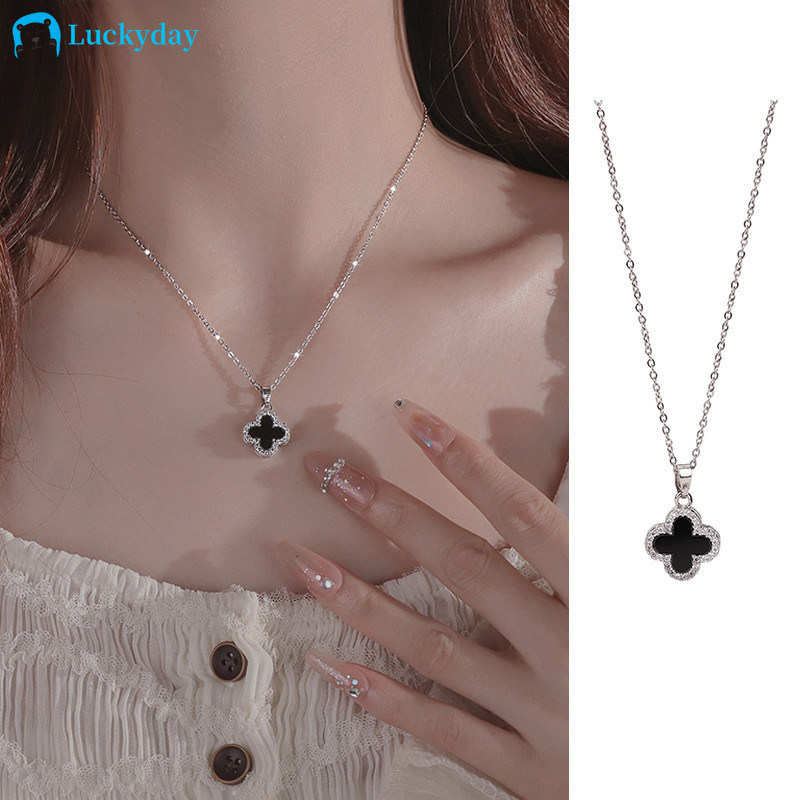 FANDY Đơn Giản Bốn Lá Cỏ Ba Lá Bướm Vòng Cổ Pha Lê Trái Tim Hoa Vàng Bạc Dây Chuyền Choker Cho Nữ Trang Sức Phụ Kiện