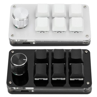 Heepdd 6 phím 1 núm bàn phím mini chơi game bằng một tay có thể lập trình bàn phím cơ usb tùy chỉnh keycaps cho máy tính