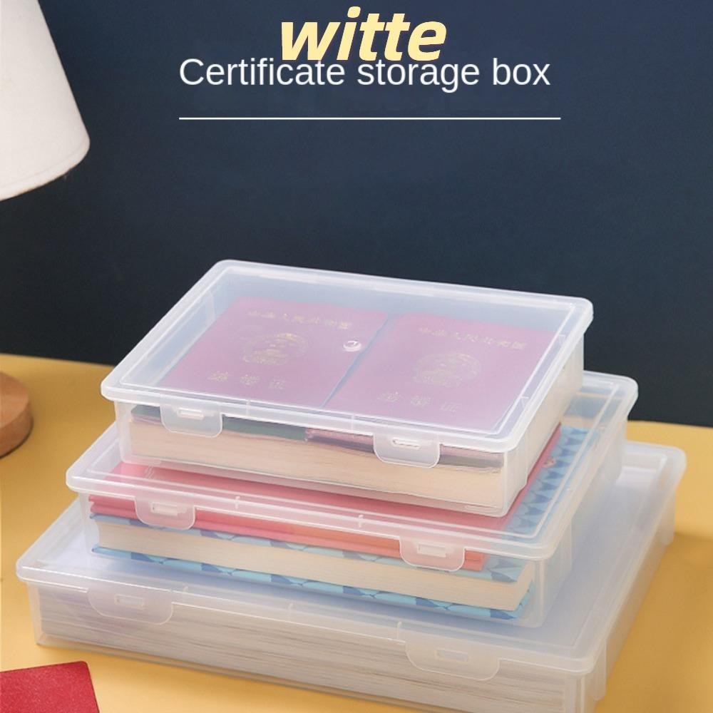 Bộ sắp xếp tài liệu WITTE, Hộp đựng hồ sơ chứng chỉ bằng nhựa hình vuông, Hộp lưu trữ