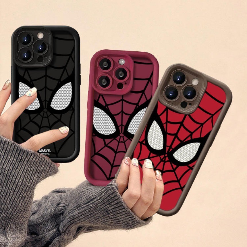 Tương thích cho iPhone 12 11 Pro MAX XS MAX XR X 7 8 6 6S Plus Vỏ Marvel Cool Spider-Man Eyes Angel 