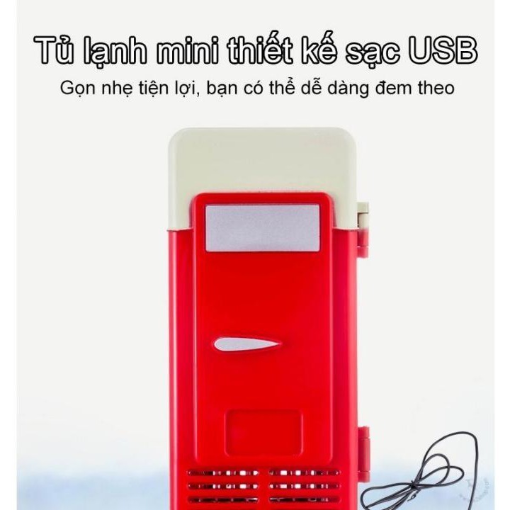 Tủ lạnh mini sạc USB thiết kế hai chiều nóng lạnh Nhỏ Gọn USB Mini Fridge Refrigerator