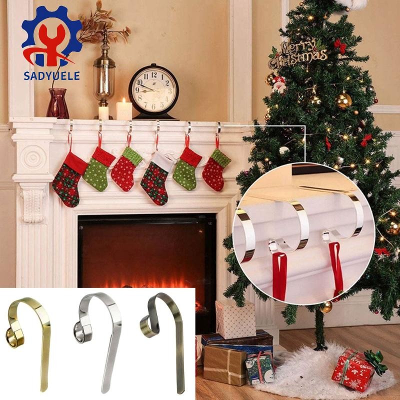 Sadyuele Giáng Sinh Stocking Holders Giáng Sinh Stocking Móc Treo Cho Mantle Trang Trí Móc