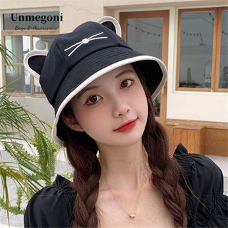 Unmegoni Bucket Chống Nắng / Tia UV In Họa Tiết Mèo Dễ Thương Thời Trang Xuân Hè Cho Nam Và Nữ
