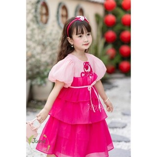 Váy gấu dâu-thắt nơ ngực ZUNkids