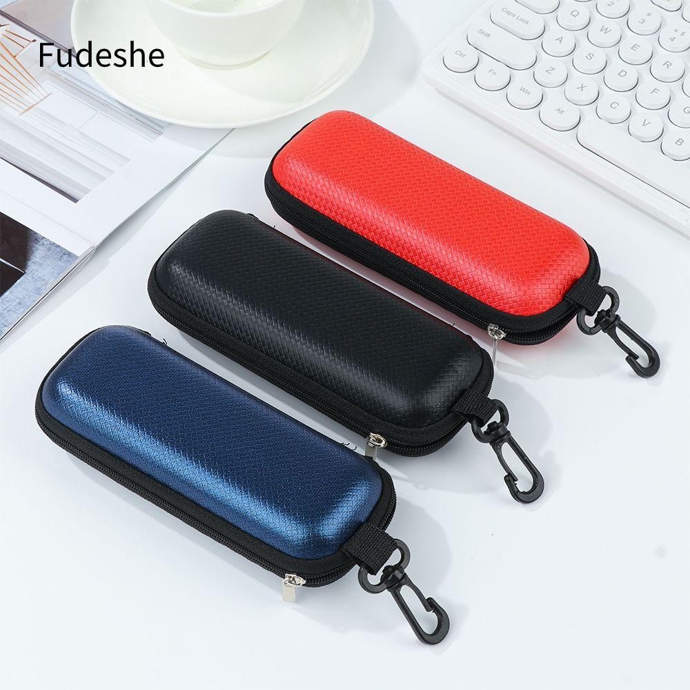 Fudeshe Fashion Eyeglasses Case Vintage Glasses Holder Glasses Box Portable Zipper Unisex Travel Off