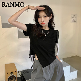 RANMO áo phông áo thun nữ croptop baby tee hàn quốc Thời trang Trendy Popular WTX23B0454 5Z240131
